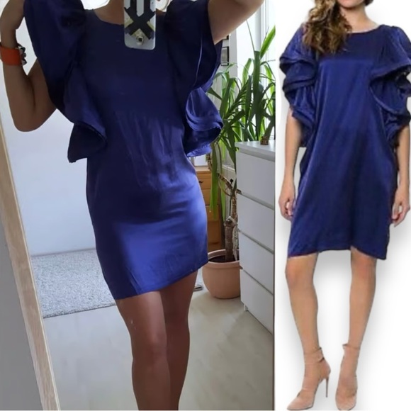 Lanvin for H&M | Blue Silk Cocktail Dress Midnight blue - Picture 3 of 7